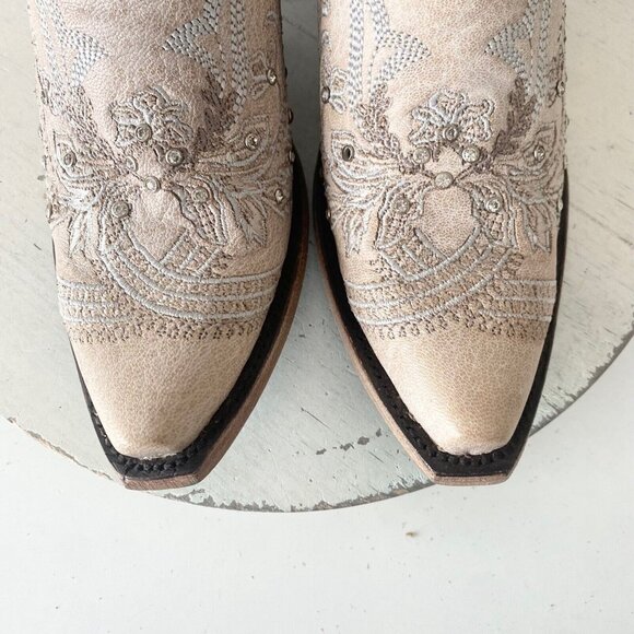 Lane Santorini White Cowboy Boots Womens 6.5 Western Wedding Snip Toe Tall Bling - Picture 5 of 12